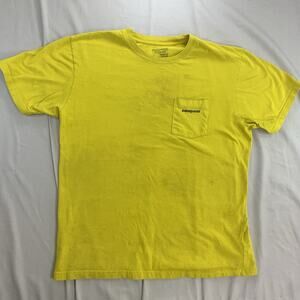 Patagonia Pocket Tee Shirt Mens Small Short Sleeve Regular Fit Yellow